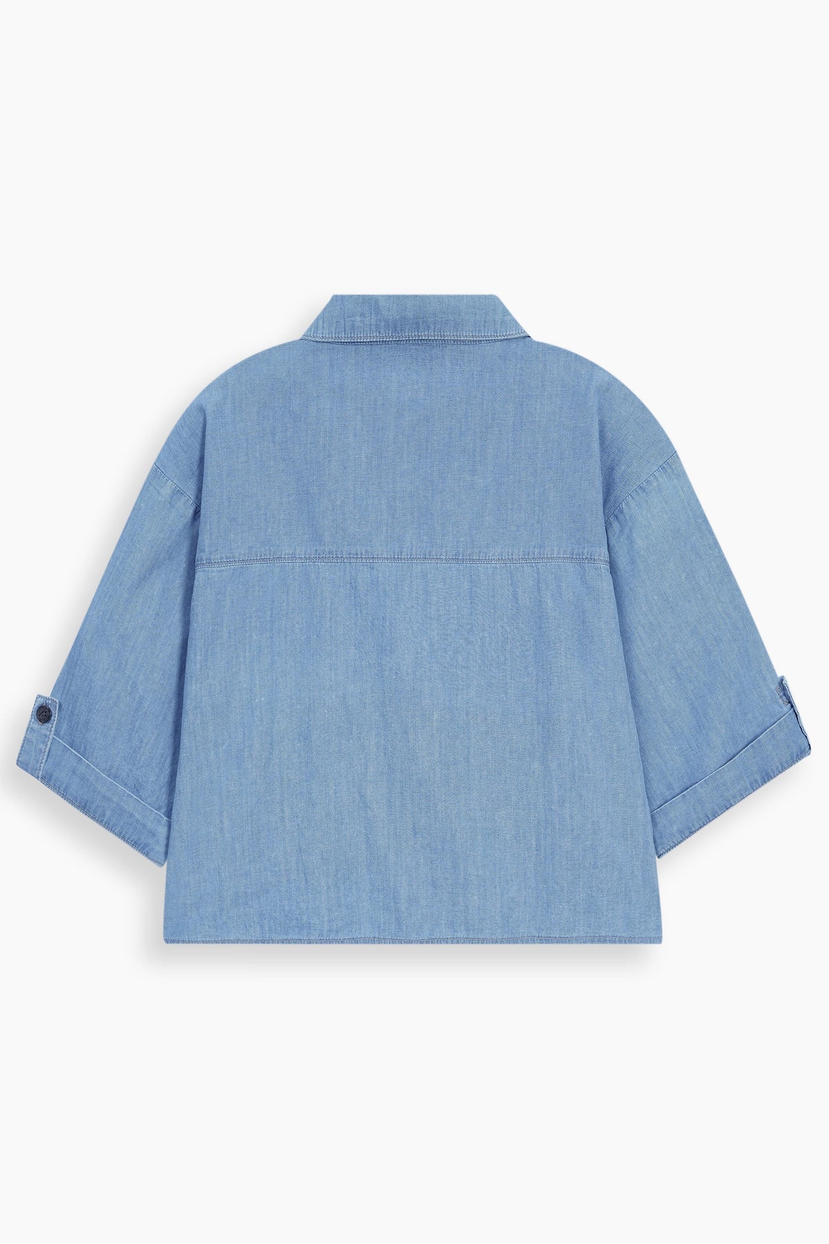 Relaxed Drape Denim Shirt Light Blue