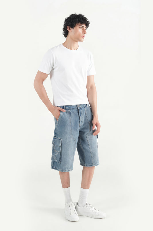 Pleated Pocket Cargo Shorts