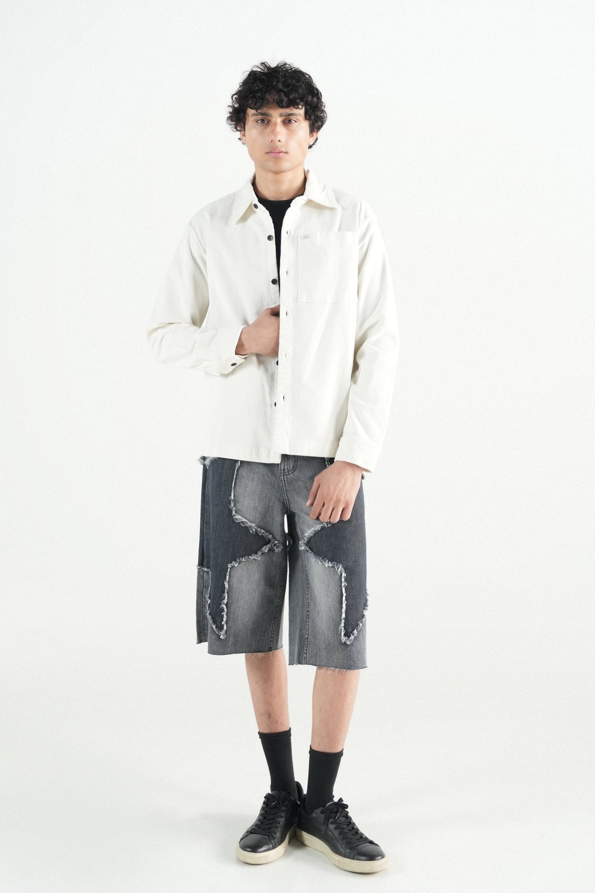 Oversized Off-White Corduroy Shirt