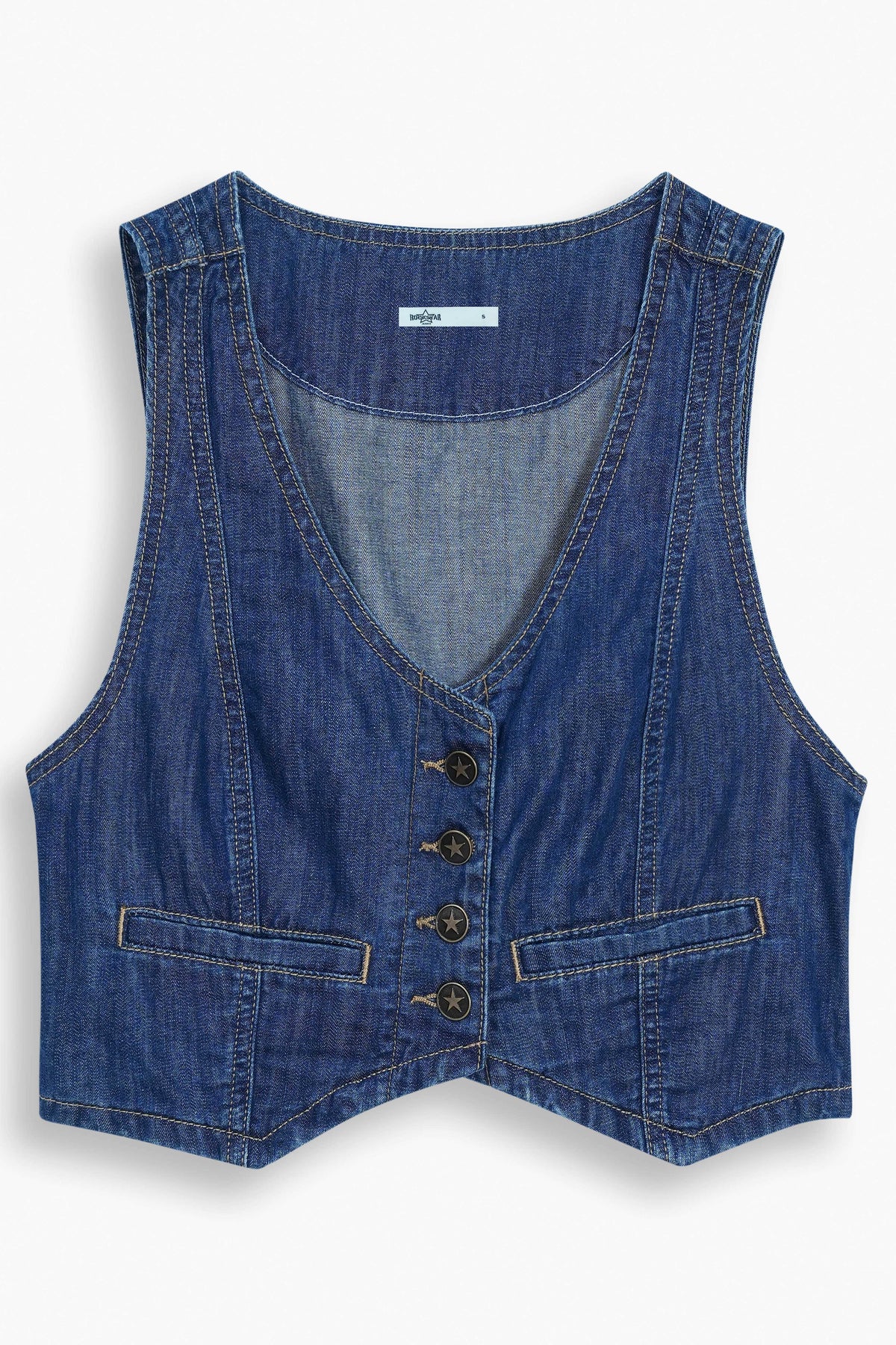 Lightweight Denim Limited Vest Dark Blue