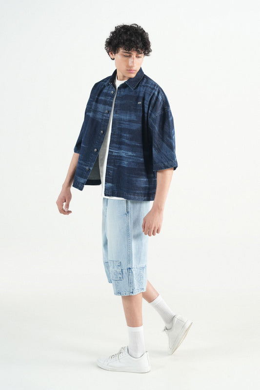 Dark Indigo Button Down Over Sized Shirt