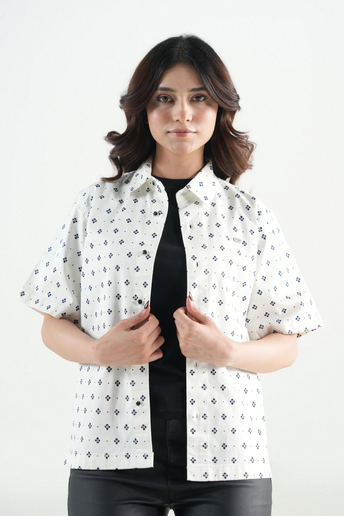 Hawaiian Floral Printed White Shirt