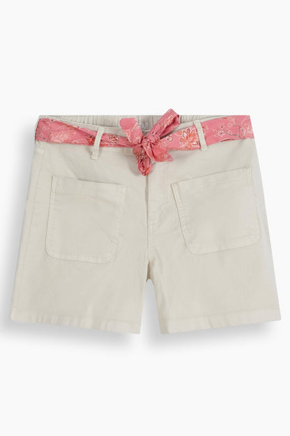 Stretch Patch Pocket Shorts Beige