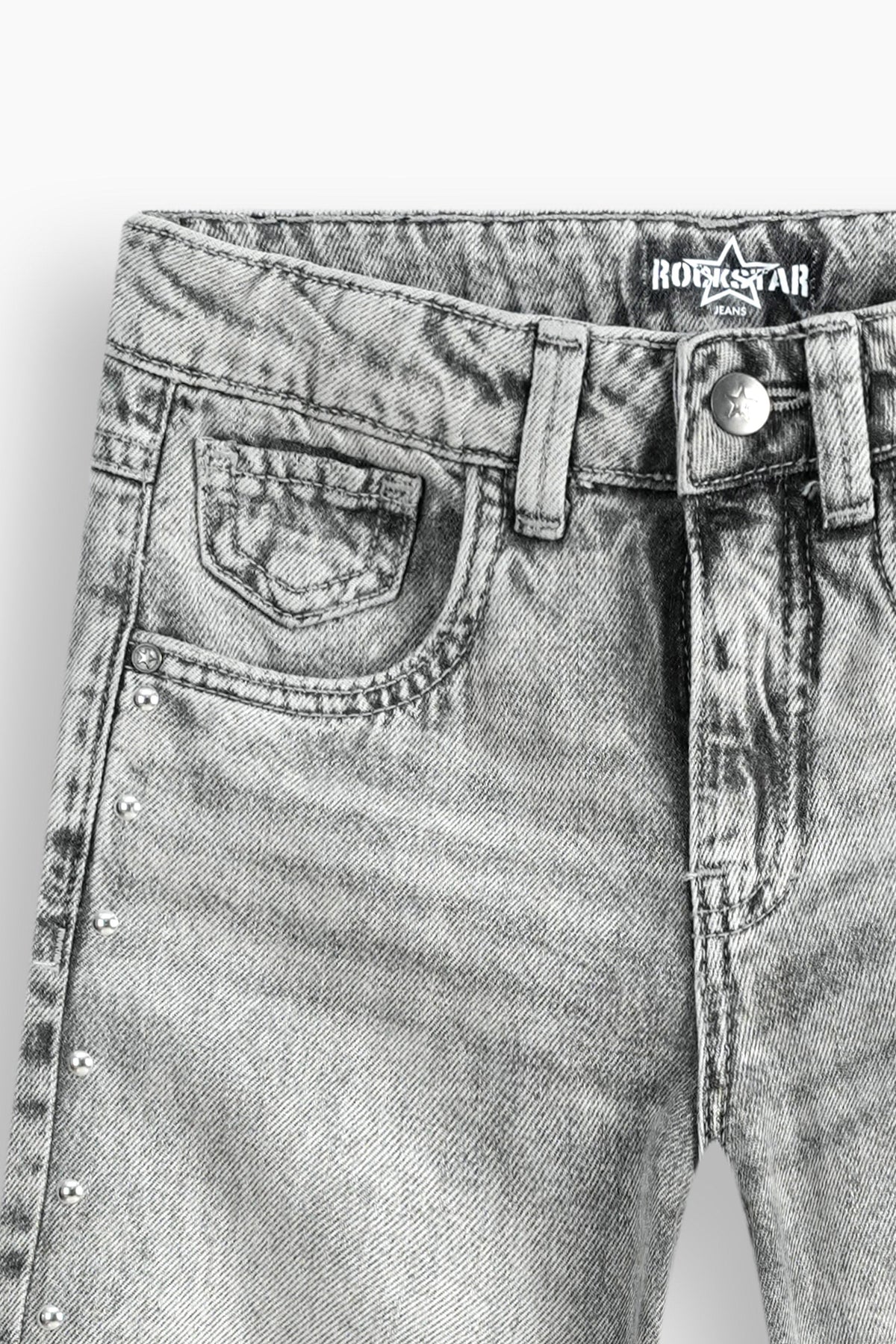 Wide Leg Studded Jeans