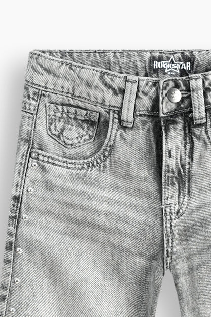 Wide Leg Studded Jeans