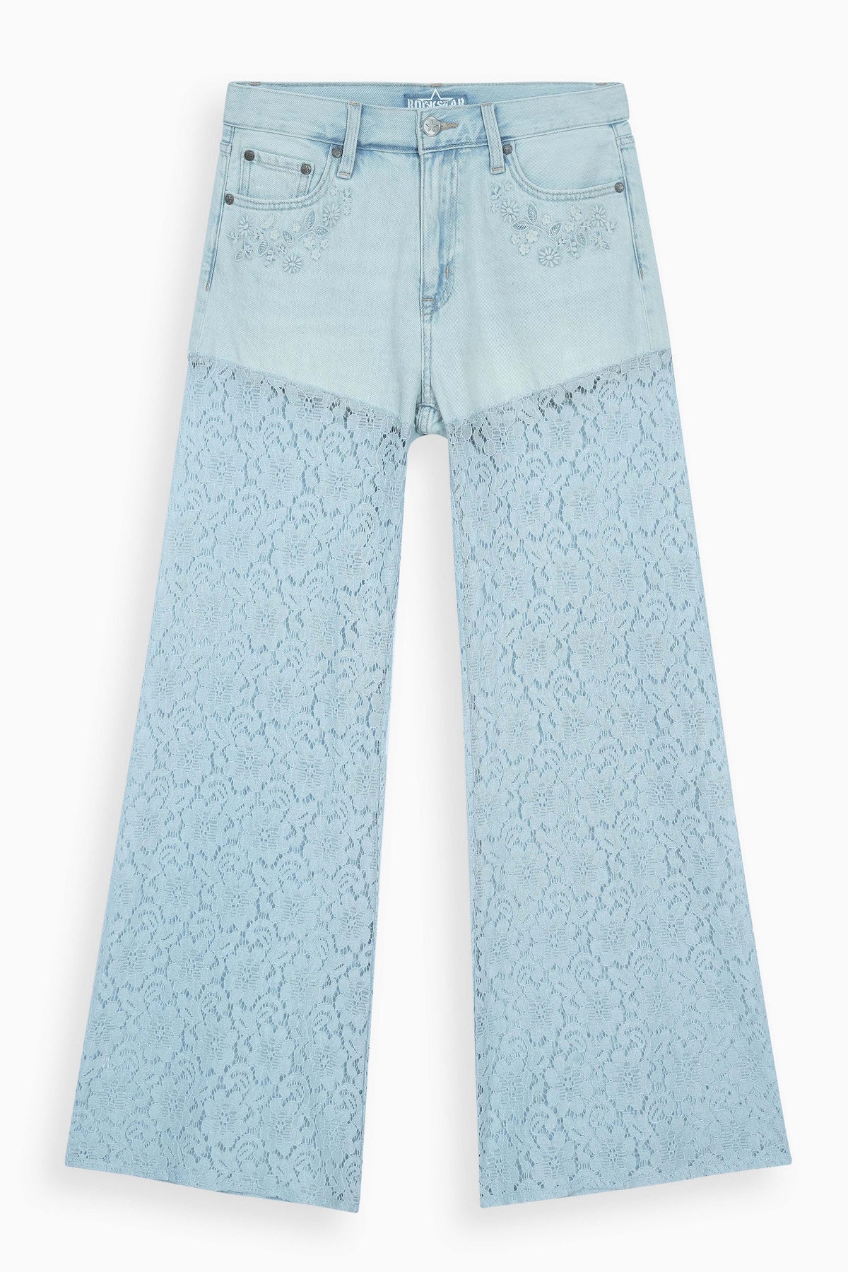 Vintage High Rise Wide Leg Lace Jeans