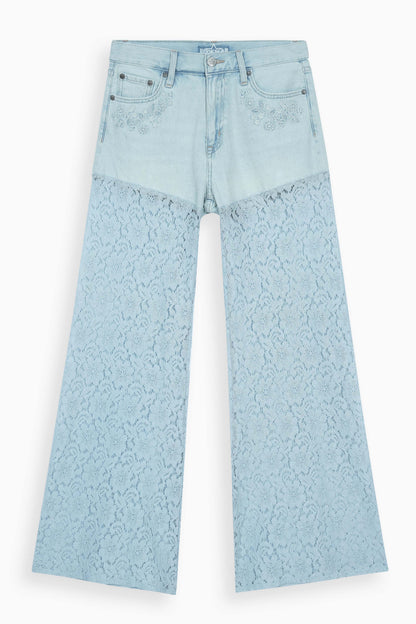 Vintage High Rise Wide Leg Lace Jeans
