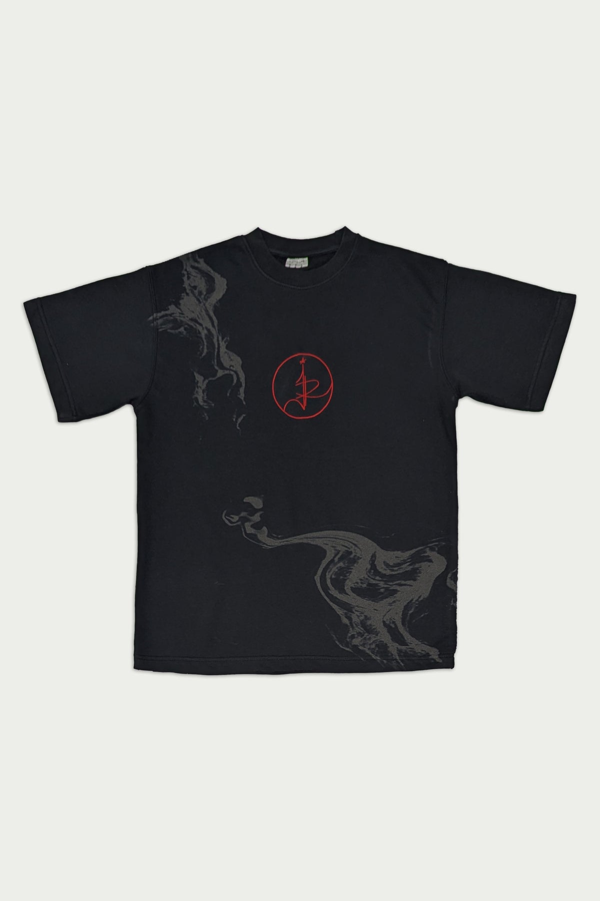 Smoky Print With Embroidery  Oversized T-Shirt