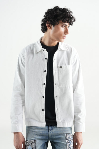 Oversized White Corduroy Shirt