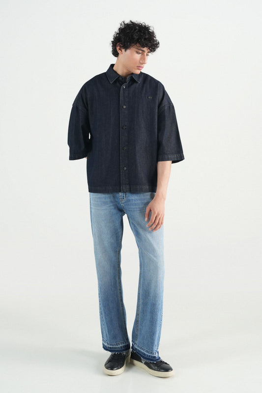 Button Down  Dark Blue Over size Shirt