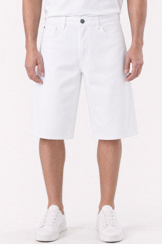Baggy White Denim Carpenter Shorts