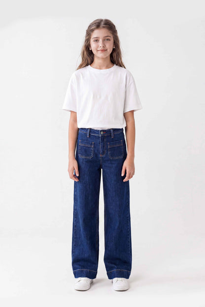 Front Pocket Wide Leg Jeans
