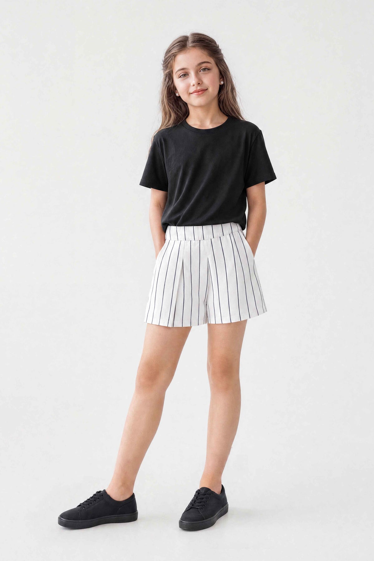 Striped Skirt With Inner Shorts