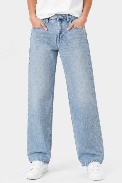High Rise Wide Leg Stud Jeans