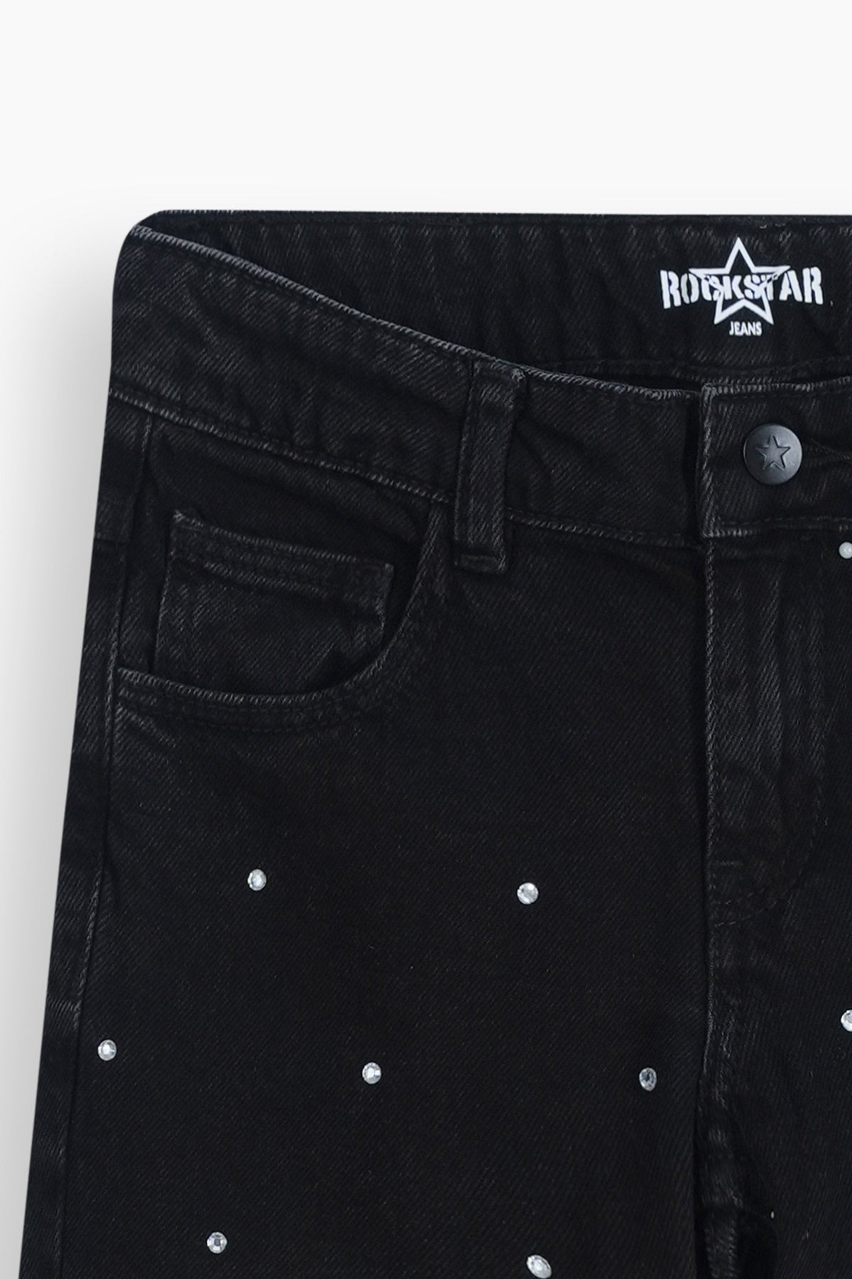 Straight Fit Rhinestones Jeans