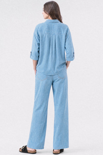 High Rise Wide Leg Trouser Jeans Light Blue