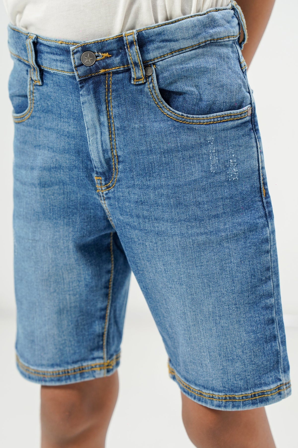 Ultra Light Blue Denim Shorts shop at Rockstar Jeans
