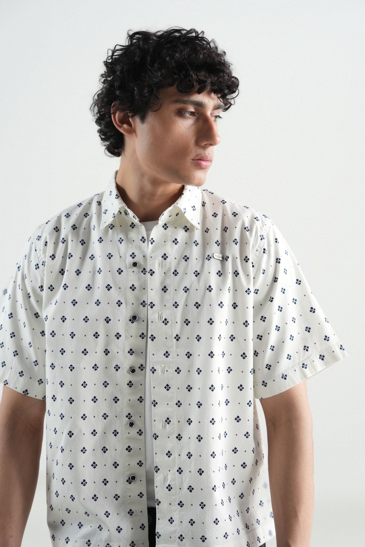 Hawaiian White  Printed Shirt
