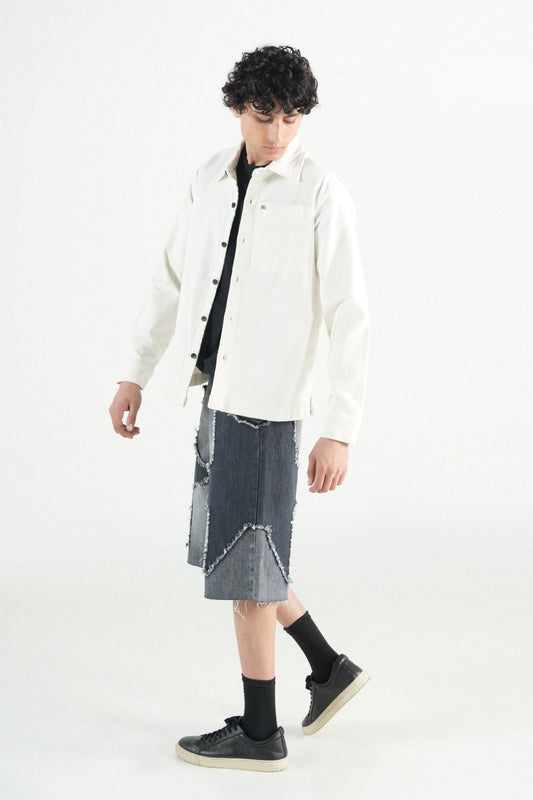 Oversized Off-White Corduroy  Shirt