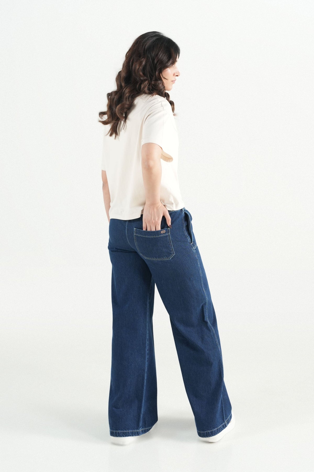 Denim Pintuck Trousers