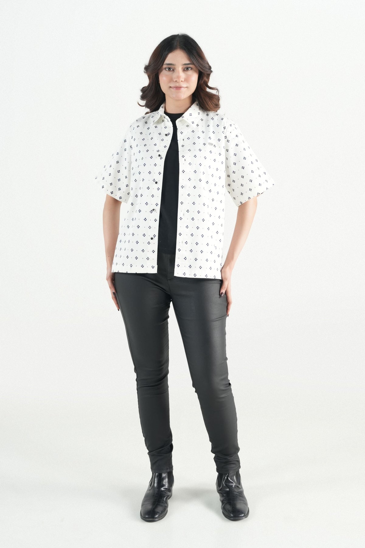Hawaiian Floral Printed  White Shirt