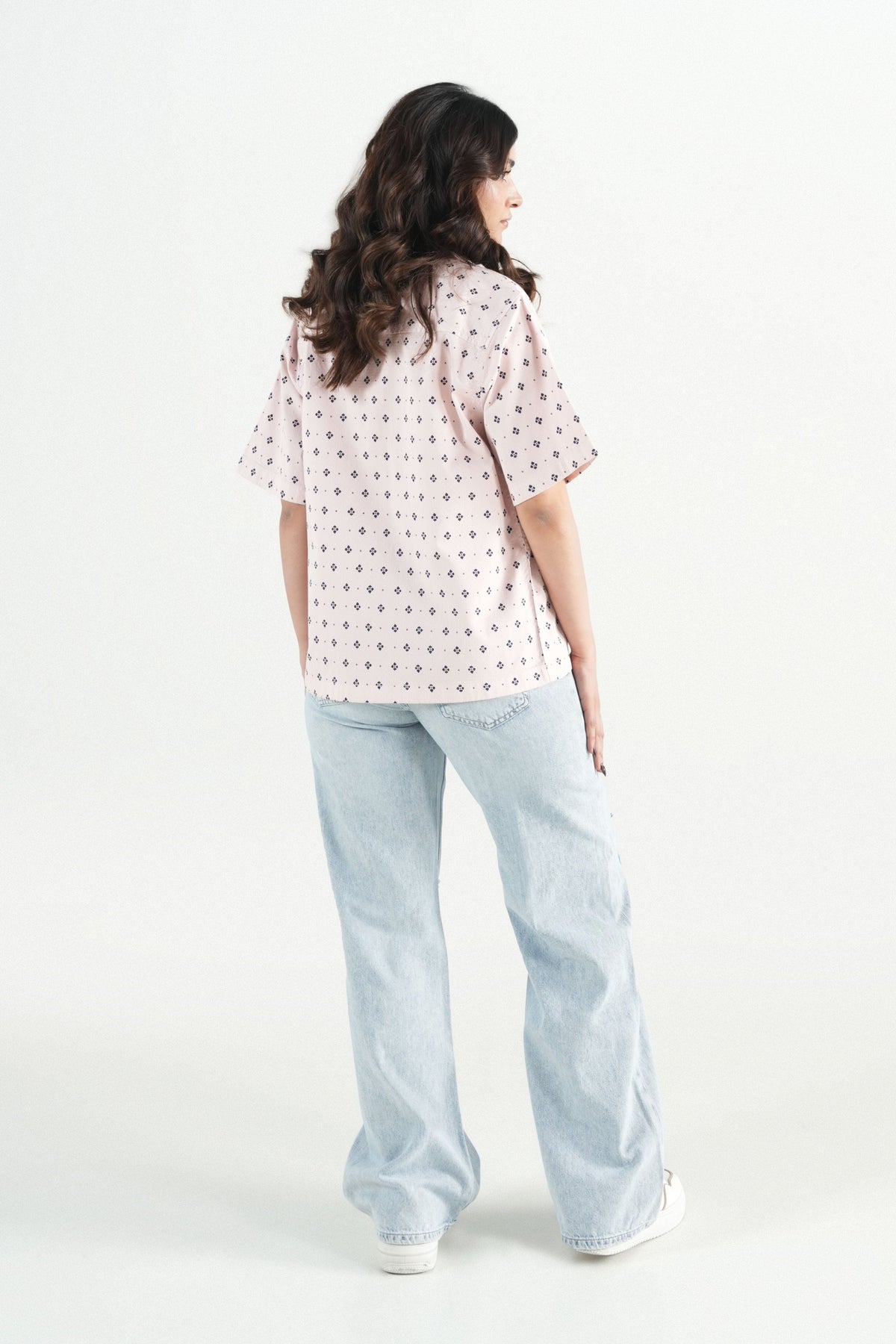 Hawaiian Floral Printed  Light Pink Shirt