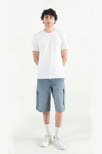 Pleated Pocket Cargo Shorts