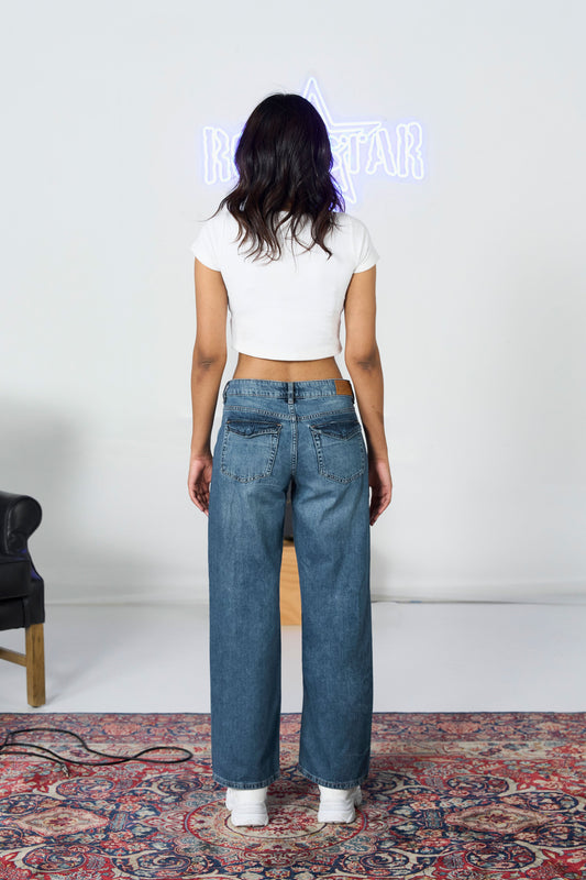 Wide Leg Flapper Pocket