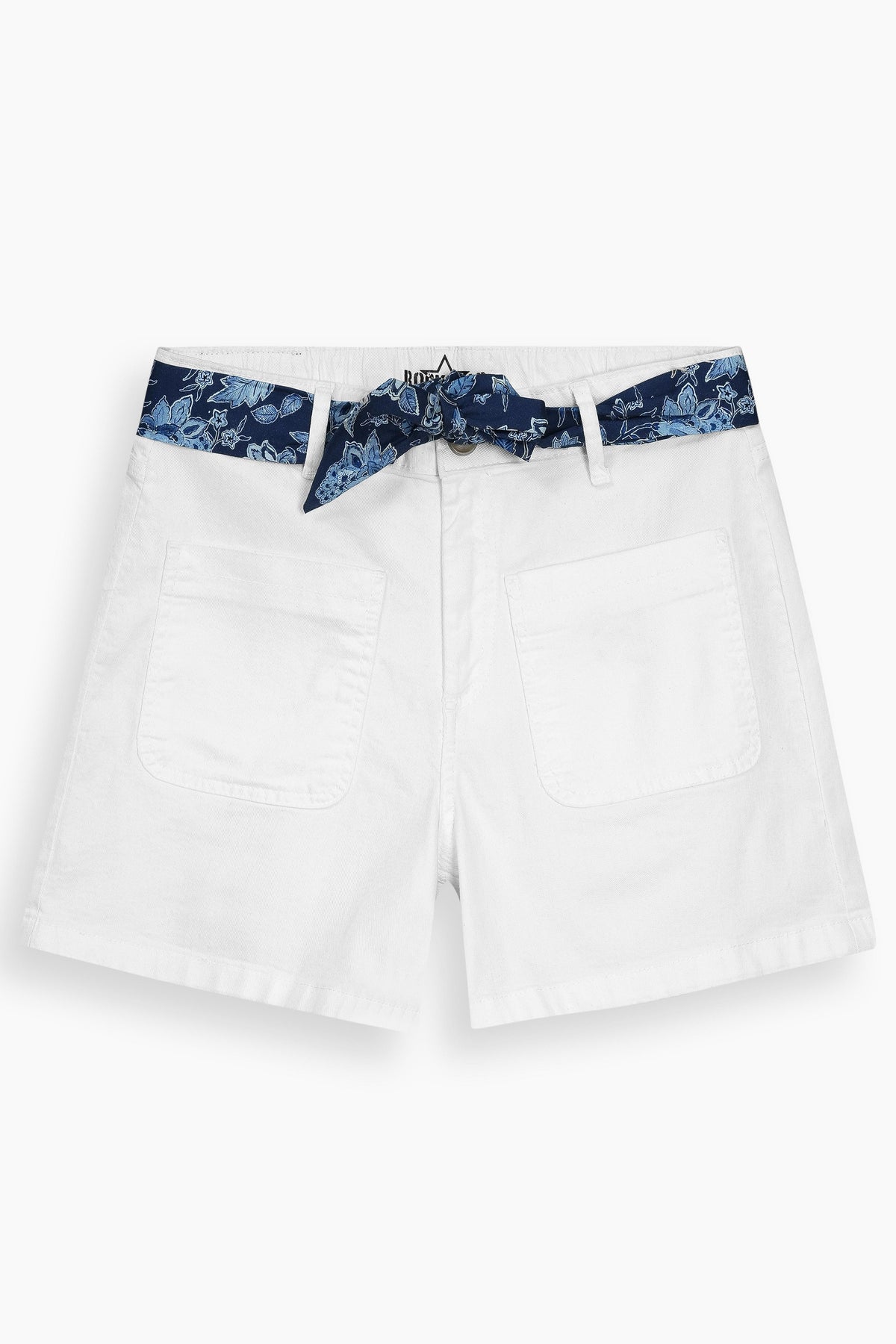 Stretch Patch Pocket Shorts White