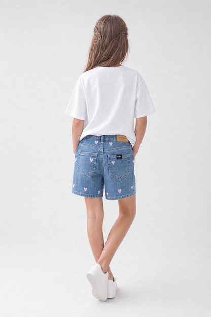 Heart Embroidery Shorts
