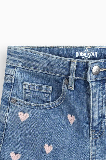 Heart Embroidery Shorts