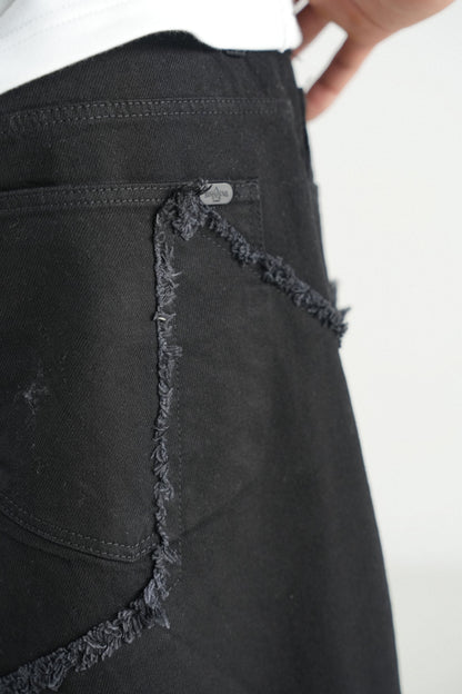 Star Black Patch Jorts