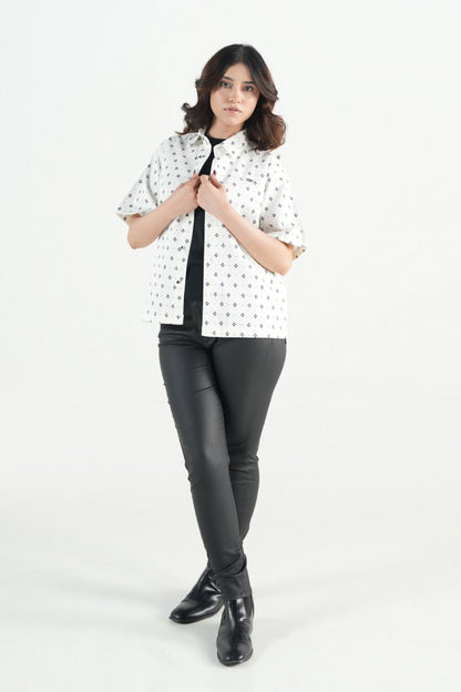 Hawaiian Floral Printed  White Shirt