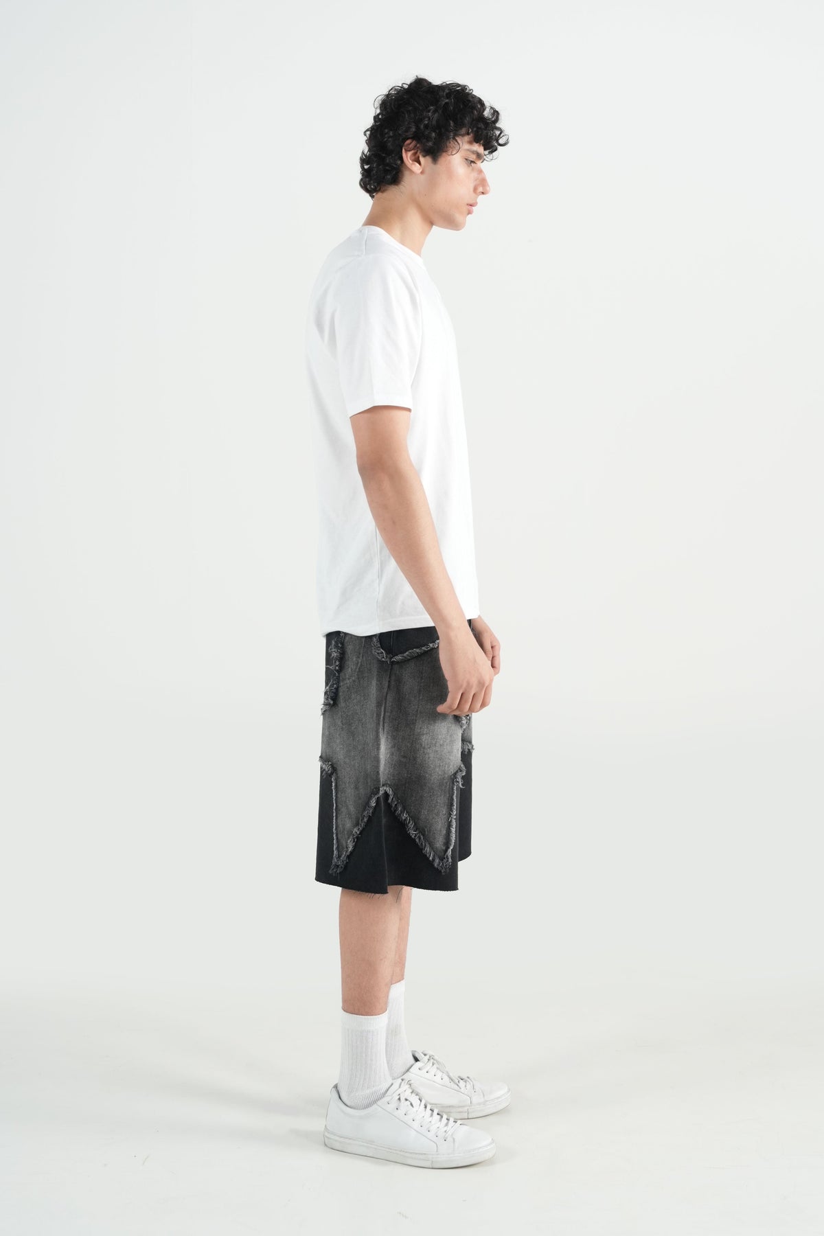 Star Patched Washed Jorts