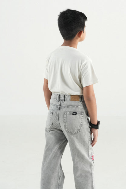 Grey Graphic Wide Leg