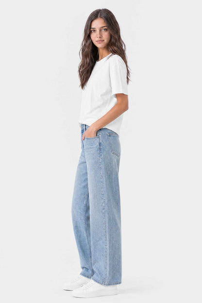 High Rise Wide Leg Stud Jeans