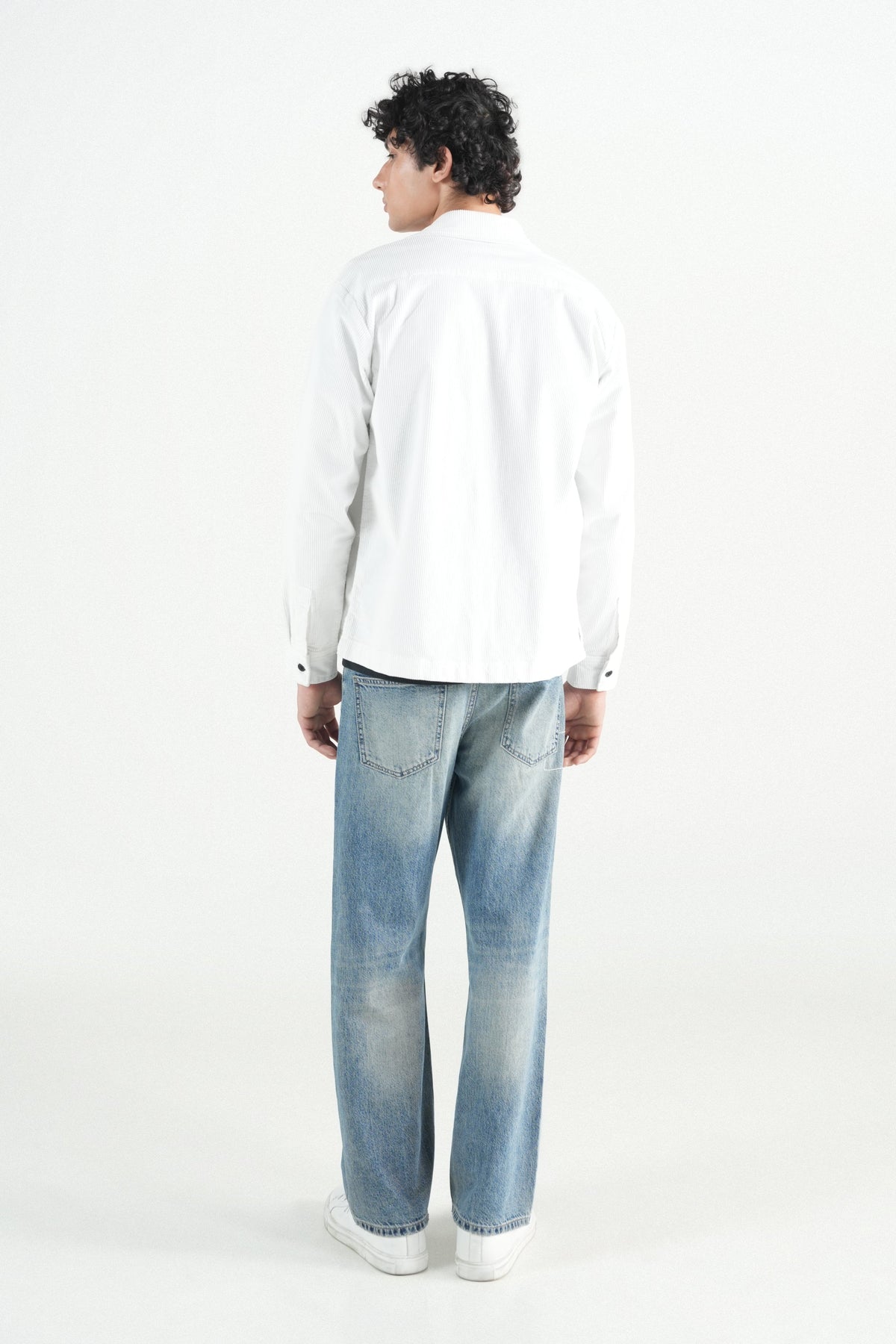 Oversized White Corduroy Shirt