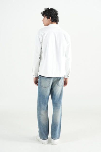 Oversized White Corduroy Shirt