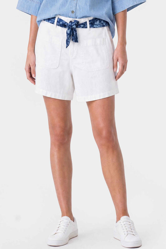 Stretch Patch Pocket Shorts White