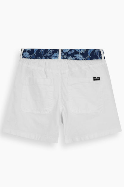 Stretch Patch Pocket Shorts White