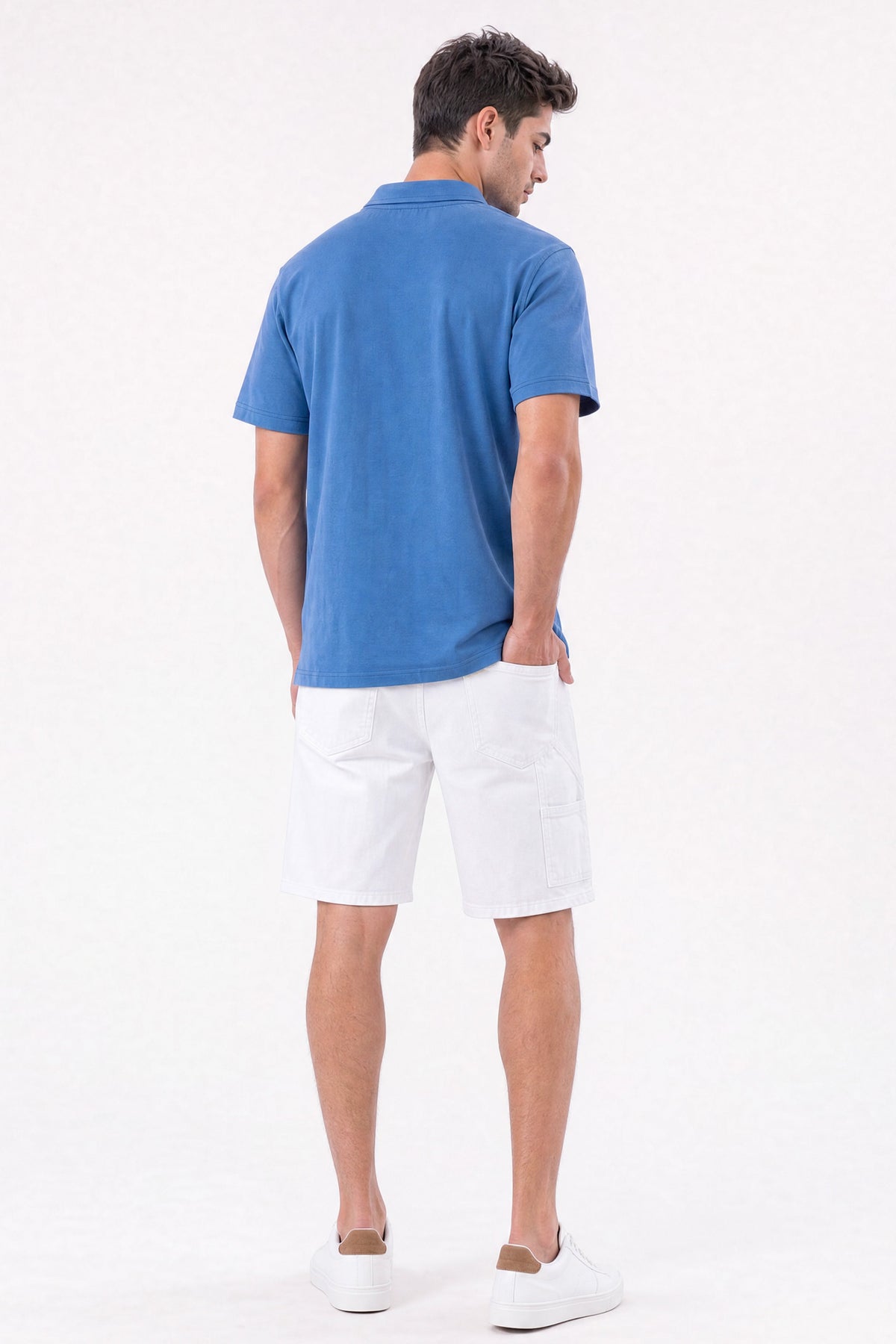 Baggy White Denim Carpenter Shorts