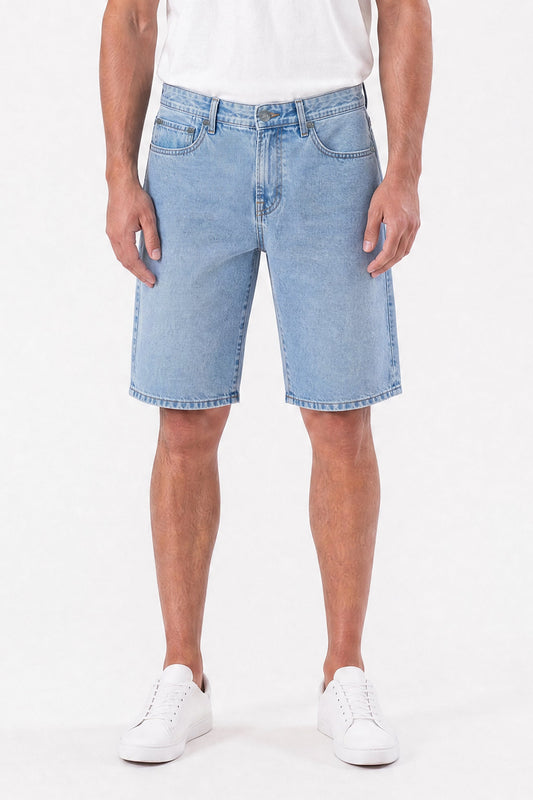 Baggy Denim Carpenter Shorts Light Blue