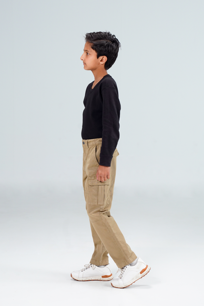 Straight Fit Cargos Brown