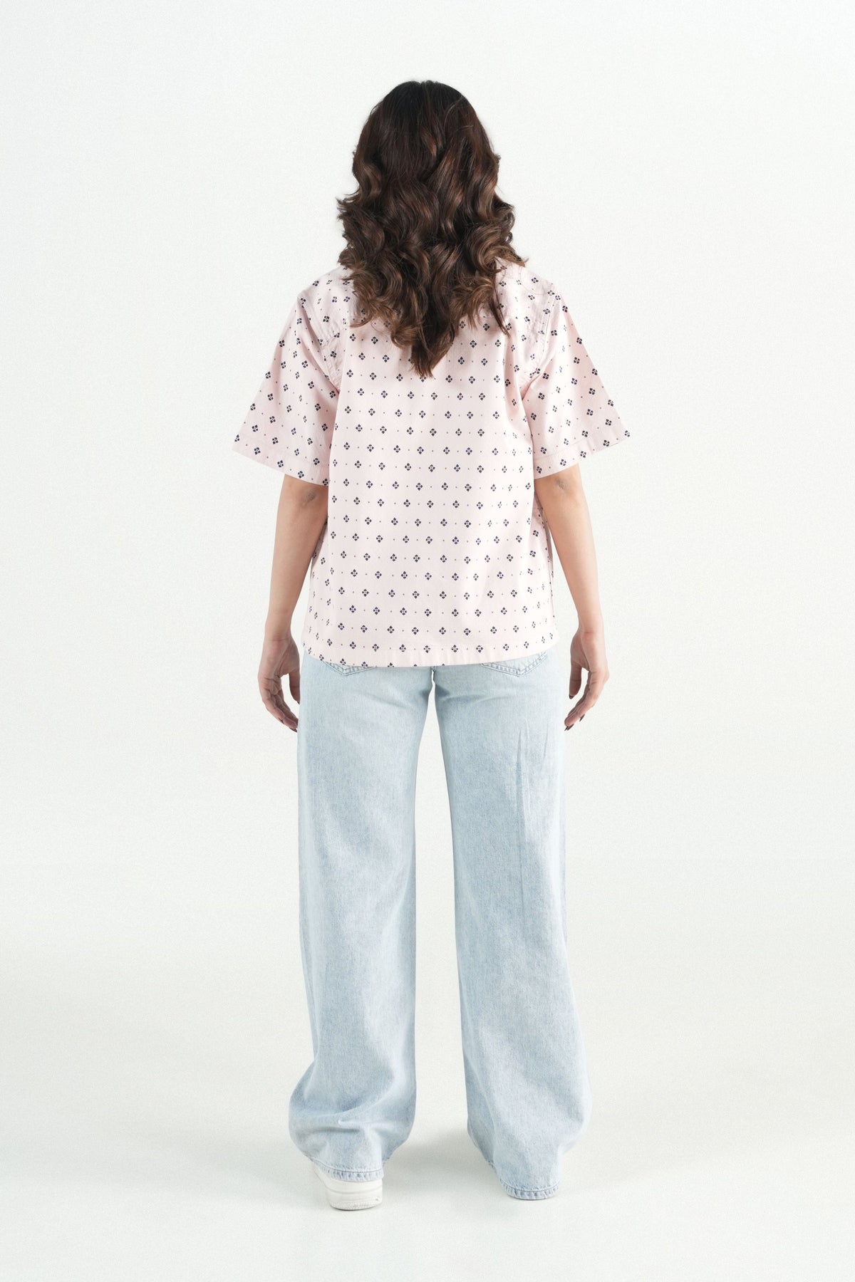 Hawaiian Floral Printed  Light Pink Shirt