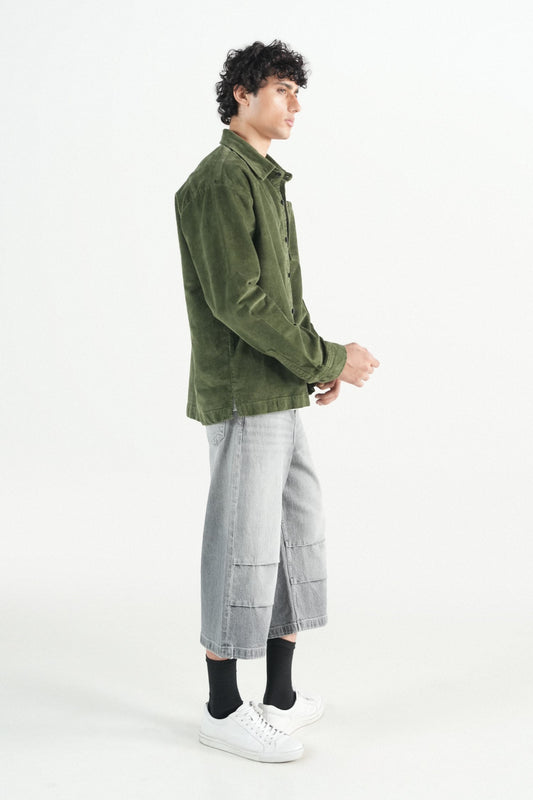 Oversized Green Corduroy Shirt