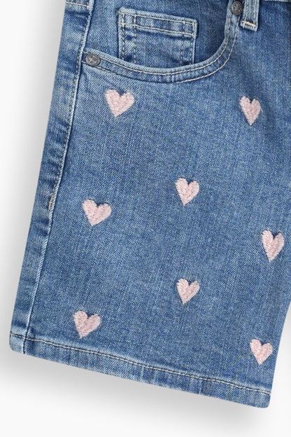 Heart Embroidery Shorts