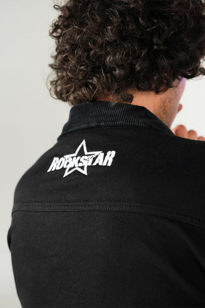 Jet Black Bomber Jacket shop at rockstar jeans