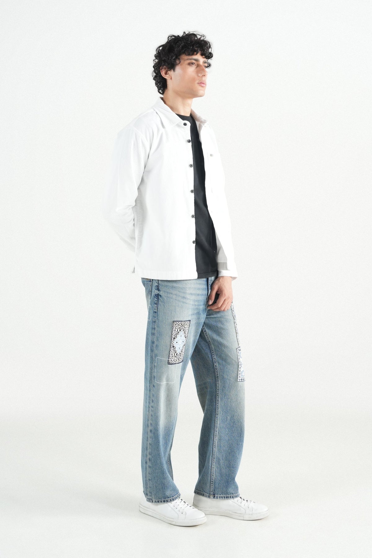 Oversized White Corduroy Shirt
