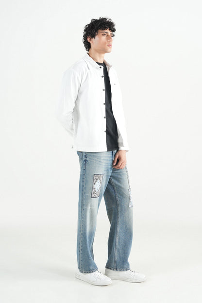 Oversized White Corduroy Shirt