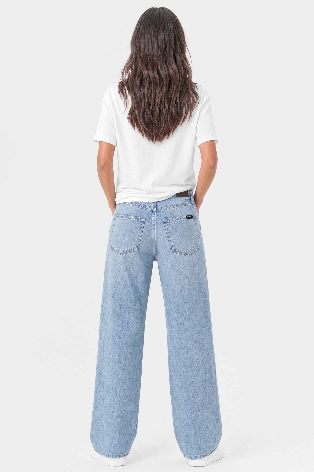 High Rise Wide Leg Stud Jeans